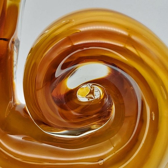 Murano? Art Glass Snail Handblown Amber Swirls - Picture 6 of 10